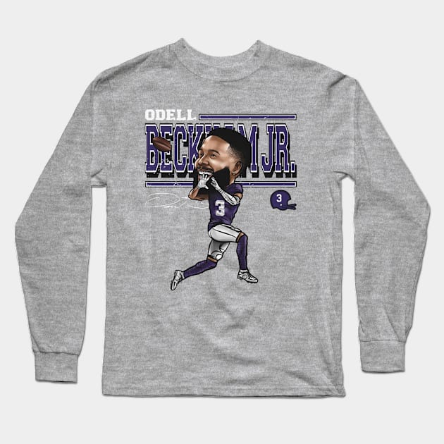 Odell Beckham Jr. Baltimore Cartoon Long Sleeve T-Shirt by danlintonpro